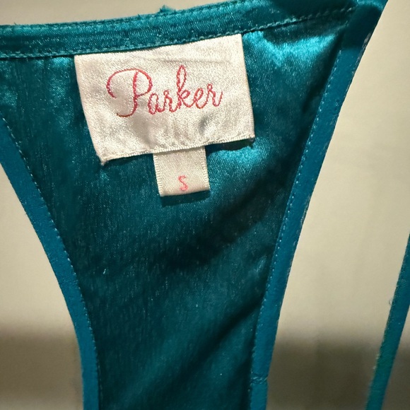 Parker Mini Dress Womens Small Teal beaded Holiday Party Event Glam NYE - Picture 7 of 7